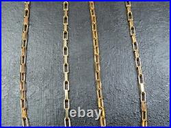 VINTAGE 9ct GOLD LONG BOX LINK NECKLACE CHAIN 18 inch 1983