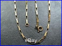 VINTAGE 9ct GOLD LONG BOX LINK NECKLACE CHAIN 20 inch C. 1990