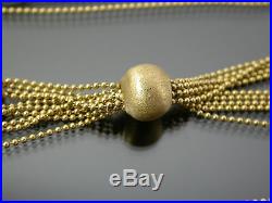 VINTAGE 9ct GOLD PELLINE LINK NECKLACE CHAIN 17 inch With FANCY TASSLE PENDANT