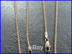VINTAGE 9ct GOLD POPCORN LINK NECKLACE CHAIN 17 inch C. 1990 Heart Pendant