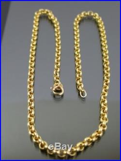 VINTAGE 9ct GOLD ROLO LINK NECKLACE CHAIN 15 1/2 inch 1988