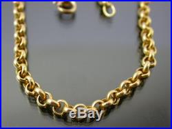 VINTAGE 9ct GOLD ROLO LINK NECKLACE CHAIN 15 1/2 inch 1988