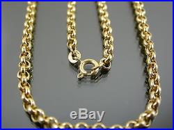 VINTAGE 9ct GOLD ROLO LINK NECKLACE CHAIN 15 1/2 inch 1998