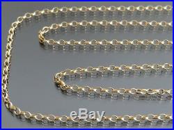 VINTAGE 9ct GOLD ROLO LINK NECKLACE CHAIN 24 inch C. 1980