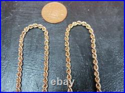 VINTAGE 9ct GOLD ROPE LINK NECKLACE CHAIN 18 inch 1987