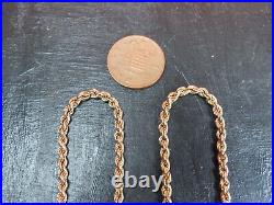 VINTAGE 9ct GOLD ROPE LINK NECKLACE CHAIN 18 inch 1987