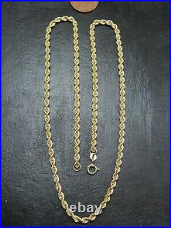 VINTAGE 9ct GOLD ROPE LINK NECKLACE CHAIN 20 inch C. 1990