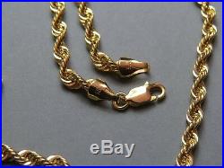 VINTAGE 9ct GOLD ROPE LINK NECKLACE CHAIN 20 inch C. 2000
