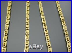 VINTAGE 9ct GOLD SCROLL LINK NECKLACE CHAIN 18 inch C. 1980