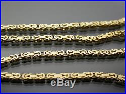 VINTAGE 9ct GOLD SQUARE BYZANTINE LINK NECKLACE CHAIN 28 inch C. 1980