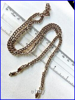 VINTAGE 9ct SOLID GOLD FLAT CURB LINK NECKLACE CHAIN 23 inch, A NICE LONG CHAIN