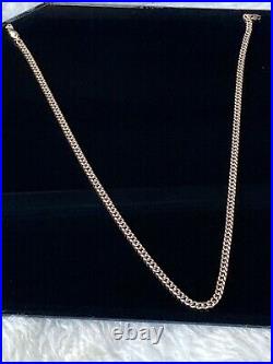 VINTAGE 9ct SOLID GOLD FLAT CURB LINK NECKLACE CHAIN 23 inch, A NICE LONG CHAIN