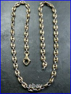 VINTAGE 9ct WHITE YELLOW GOLD GUCCI or ANCHOR LINK NECKLACE CHAIN 18 inch C. 2000