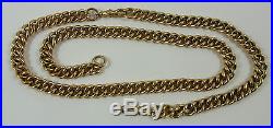 Vintage Double Antique Style Solid 9 Ct Gold (95 Grams!) Curb Link Chain/albert