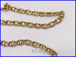 VINTAGE SOLID 9ct GOLD FANCY CURB LINK SCOTTISH CELTIC ROPE TWIST NECKLACE CHAIN