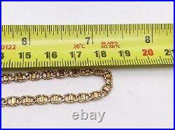 VINTAGE SOLID 9ct GOLD FANCY CURB LINK SCOTTISH CELTIC ROPE TWIST NECKLACE CHAIN