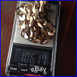 Very Heavy 9CT Gold Curb Chain. 106 Grams