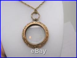Victorian 9ct Gold Double Sided Glass Locket & 9ct Gold 20 Rope Chain