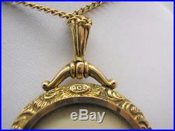 Victorian 9ct Gold Double Sided Round Locket & 9ct Gold 22 Chain