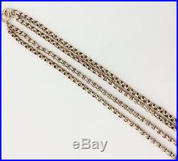 Victorian 9ct Gold Long Guard Muff Chain Necklace 25gms