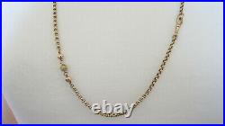 Victorian 9ct Rose Gold Faceted Ring & Ball Chain Necklace 15.1 Grms