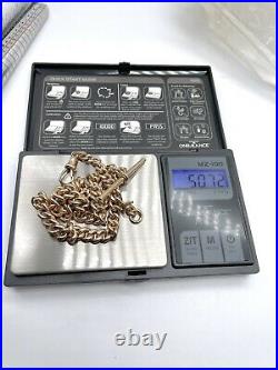 Victorian 9ct Solid Gold Albert chain. Stamped every link! 51 Grams