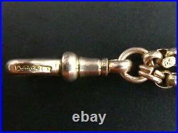 Victorian Antique 9 Ct Rose Gold Facet Cut Belcher Long Guard Chain Necklace