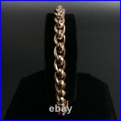 Victorian Antique 9 Ct Rose Gold Fancy Curb Link Bracelet C. 1890 20.9 Grams