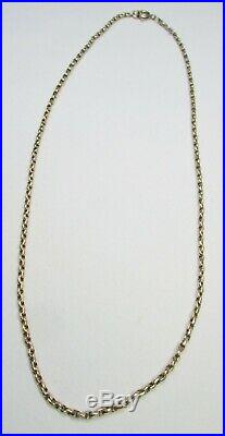 Victorian Antique Chunky 9ct Gold Belcher Necklace Chain 6.2g 45cm