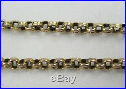 Victorian Antique Chunky 9ct Gold Belcher Necklace Chain Barrel Clasp 5.2g 45cm