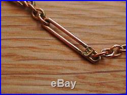 Victorian Solid 9ct Gold Trombone Link 56 Watch Muff Guard Chain Necklace 24.6g