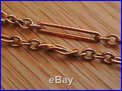Victorian Solid 9ct Gold Trombone Link 56 Watch Muff Guard Chain Necklace 24.6g