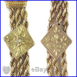 Victorian antique 9ct gold three chain fob slider albertina