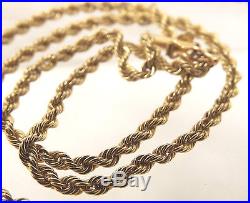 Vintage 14CT GOLD 23.5 Rope Chain With 9CT GOLD Horse Pendant, 19.91g V07 W27