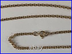 Vintage 18 Long 9ct Gold Chain Necklace Belcher 2.6 Grammes