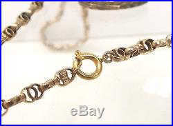 Vintage. 375 9CT GOLD Multi-Link Anchor Chain With Heart Locket, 11.24g- V13 S29