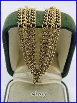 Vintage 9CT Gold 26 Long Curb Link Chain Necklace 8.6g. Hallmarked, Excellent