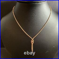 Vintage 9Ct Gold Foxtail Knot Design Necklace 16 1/2in 1.5mm Wide 5.8g Bham 1966