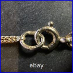 Vintage 9Ct Gold Foxtail Knot Design Necklace 16 1/2in 1.5mm Wide 5.8g Bham 1966