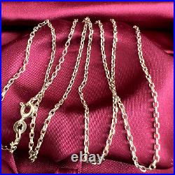 Vintage 9ct 375 Rose Gold Necklace Diamond Cut Cable Link 62cm Long Chain 3.38g