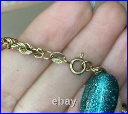 Vintage 9ct Gold 18inch Rope Chain Necklace 6.26g, 4mm