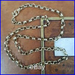 Vintage 9ct Gold 4mm Belcher Link Necklace Chain 18 Circa 1970