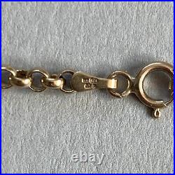 Vintage 9ct Gold Belcher Chain 18 Necklace With Diamond T Bar Pendant