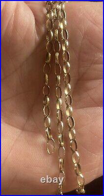 Vintage 9ct Gold Belcher Chain Rolo Chain 19 Inch Gold Necklace 9 Carat Gold 19