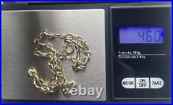 Vintage 9ct Gold Belcher Chain Rolo Chain 19 Inch Gold Necklace 9 Carat Gold 19