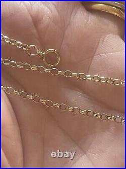 Vintage 9ct Gold Belcher Chain Rolo Chain Gold Necklace 9 Carat Gold 17 Inch