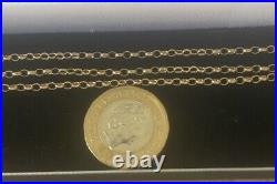 Vintage 9ct Gold Belcher Chain Rolo Chain Gold Necklace 9 Carat Gold 17 Inch