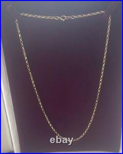 Vintage 9ct Gold Belcher Chain Rolo Chain Gold Necklace 9 Carat Gold 17 Inch