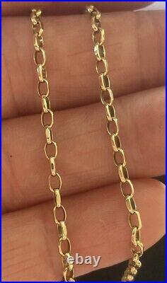 Vintage 9ct Gold Belcher Chain Rolo Chain Gold Necklace 9 Carat Gold 23 Long