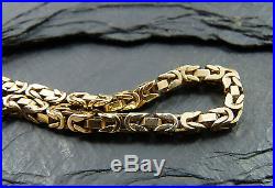 Vintage 9ct Gold Byzantine Chain Necklace 16.5inch London 9ct Import Marks 21g